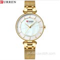 CURREN 9056 relógios de quartzo feminino charmoso relógio feminino de aço completo relógio de pulso feminino relogio feminino strass da moda